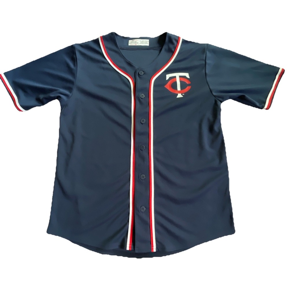 Minnesota Twins Button Up Genuine Merchandise Baseball Jersey Yth XL-18 EUC